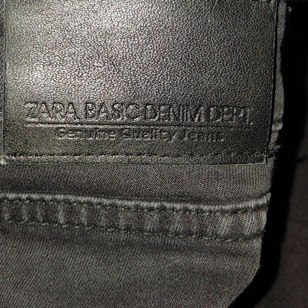 Zara Z1975 Mid Rise Skinny Jeans Black Ripped Knees 38 / 6 - Picture 5 of 16